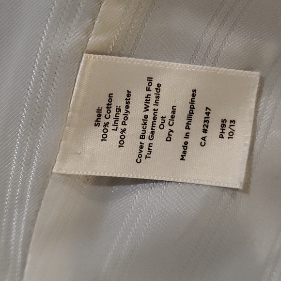 Talbots Blue & White Striped Trench Coat - Picture 12 of 13